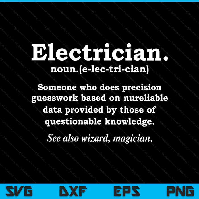 Electrician dictionary definition SVG cut file