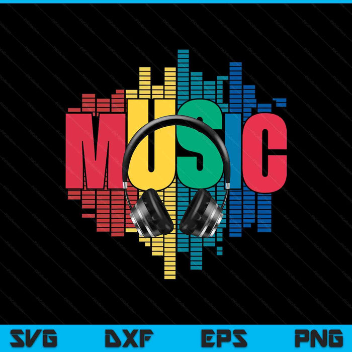 Electronic music lover DJ retro headphones SVG cut file