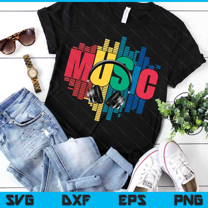 Electronic Music Lover DJ Retro Headphones SVG PNG Digital Printable Files