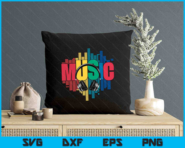 Electronic Music Lover DJ Retro Headphones SVG PNG Digital Printable Files
