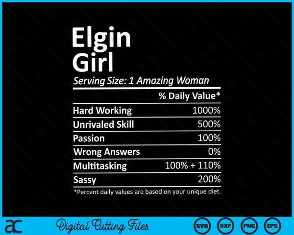 Elgin girl il Illinois city home roots SVG cut file