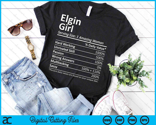 Elgin Girl IL Illinois Funny City Home Roots SVG PNG Archivos de corte digital