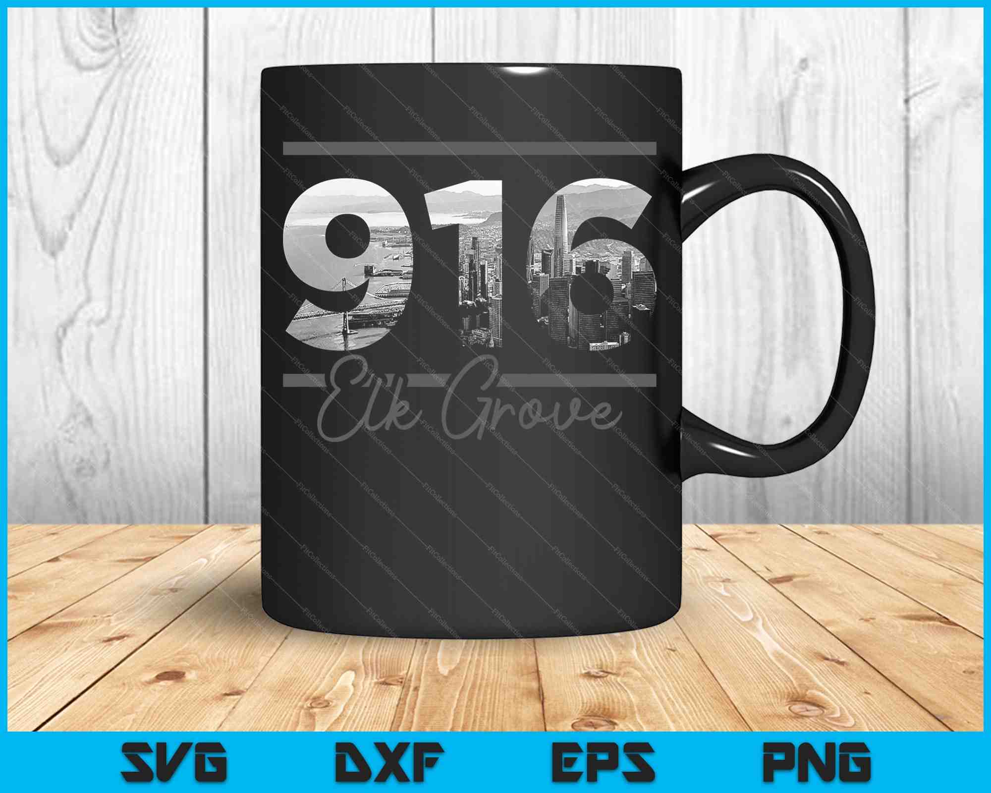 Elk Grove 916 Area Code Skyline California Vintage SVG PNG Files ...