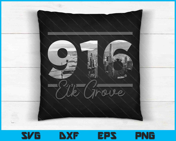 Elk Grove 916 Area Code Skyline California Vintage SVG PNG Files ...
