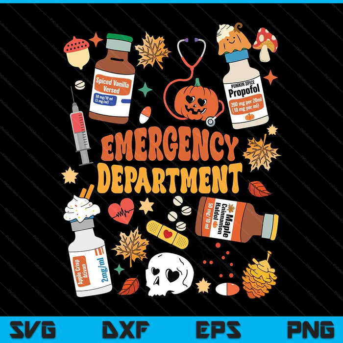 Emergency Department Funny Er Nurse Halloween Spooky Season SVG PNG Digital Printable Files