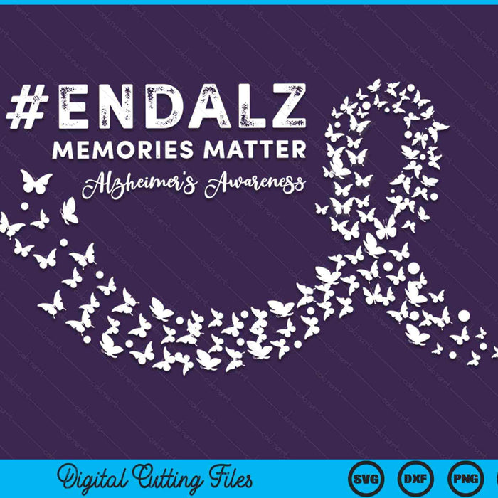 End alz memories matter dementia alzheimer's awareness SVG cut file