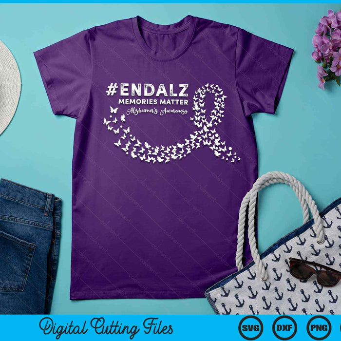 End Alz Memories Matter Dementia Alzheimer's Awareness SVG PNG Digital Cutting Files