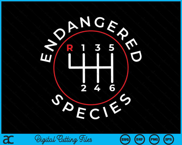Endangered Species Manual Gearbox Stick Shift 6 Speed SVG PNG Digital Cutting Files