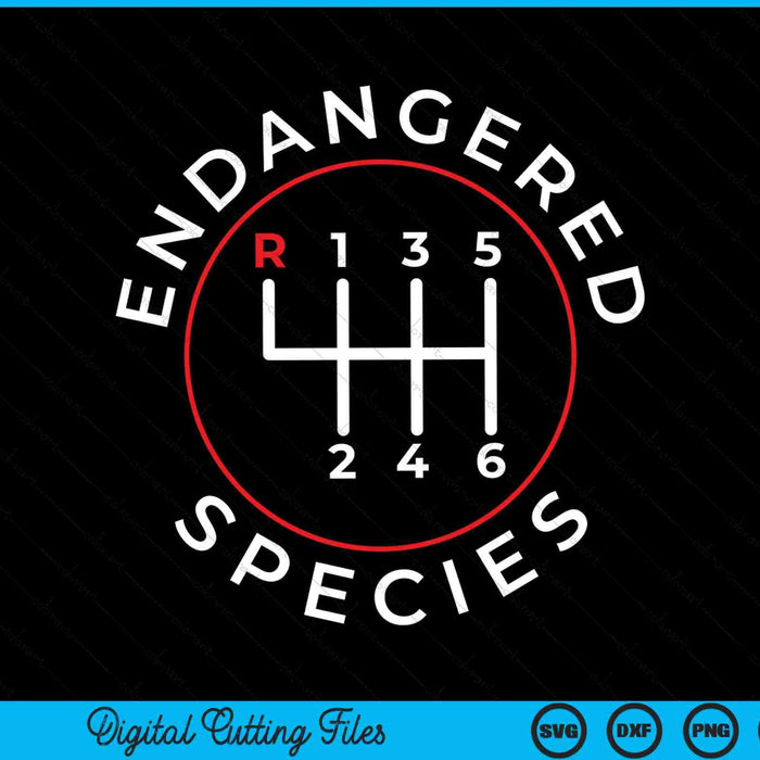 Endangered Species Manual Gearbox Stick Shift 6 Speed SVG PNG Digital Cutting Files