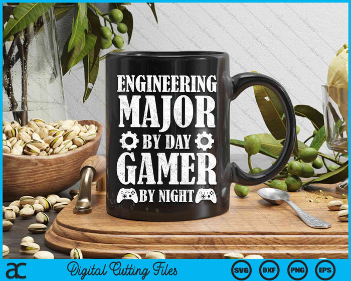 Engineer Major By Day Gamer By Night Funny Engineering SVG PNG Digital Cutting File