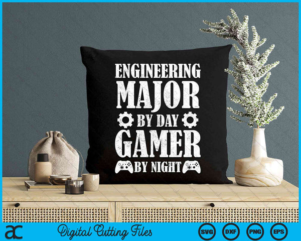 Engineer Major By Day Gamer By Night Funny Engineering SVG PNG Digital Cutting File