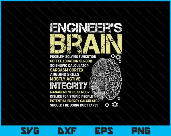 Cerebro del ingeniero SVG PNG cortando archivos imprimibles