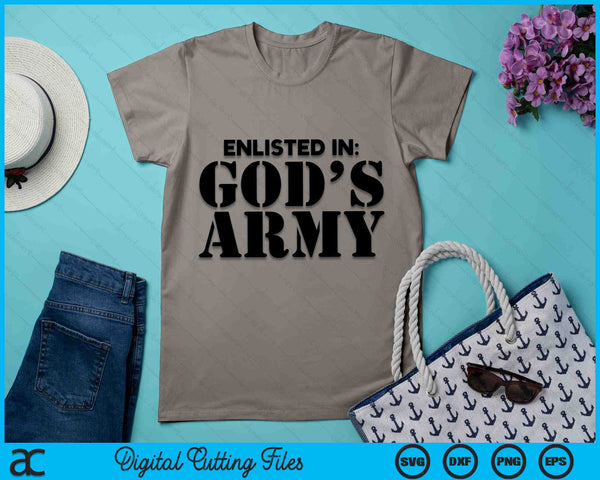 Enlisted In God's Army SVG PNG Digital Cutting Files