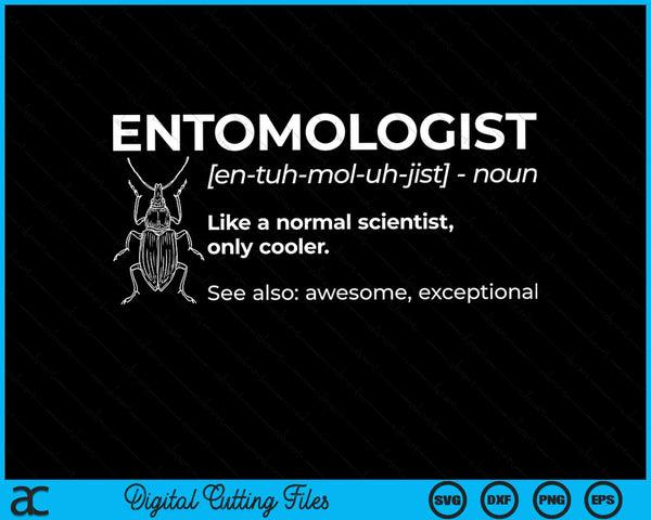 Entomologist definition entomology insect collector SVG cut file