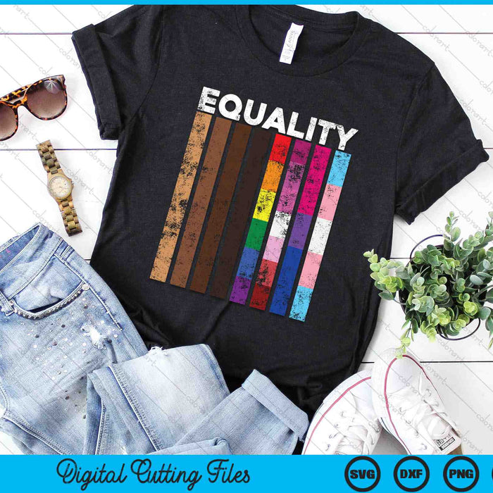 Equality Black LGBT Pride Rainbow Lesbian Gay Bi Trans SVG PNG Digital Printable Files