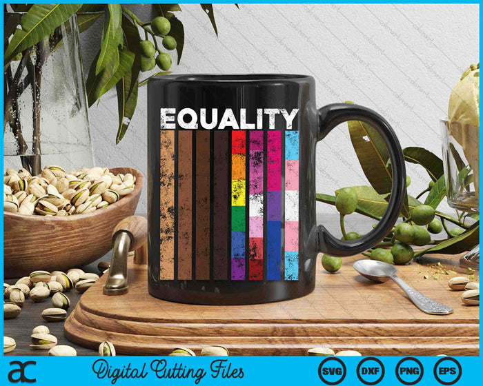 Equality Black LGBT Pride Rainbow Lesbian Gay Bi Trans SVG PNG Digital Printable Files