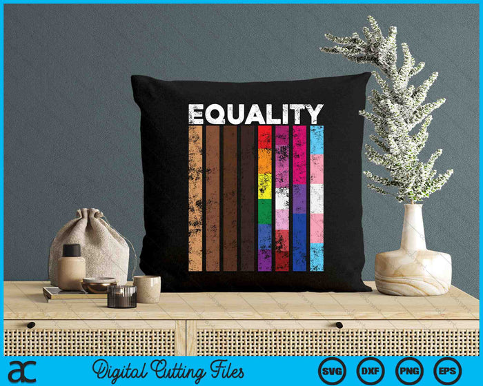 Equality Black LGBT Pride Rainbow Lesbian Gay Bi Trans SVG PNG Digital Printable Files