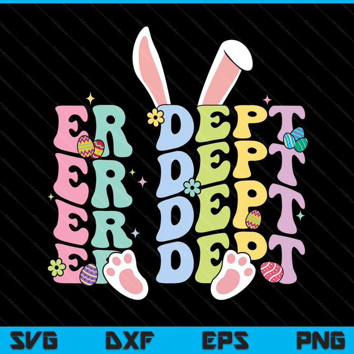 Er Nurse Emergency Department Easter Day Groovy 2 Sided SVG PNG Digital Printable Files