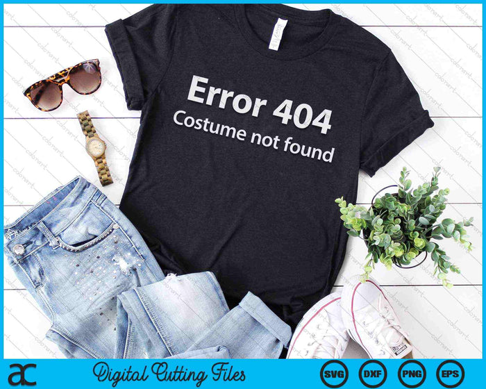 Fout 404 kostuum niet gevonden Luie Halloween SVG PNG digitale snijbestanden