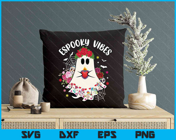 Espooky Vibes Concha Day Of The Dead Mexican Halloween Ghost SVG PNG Digital Printable Files