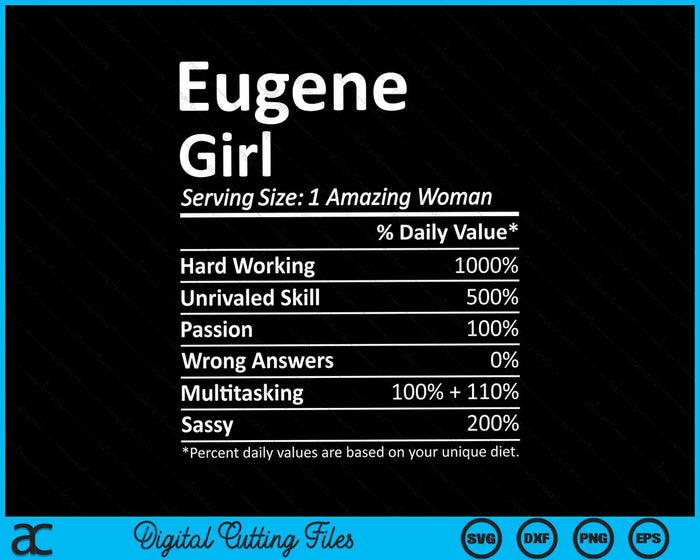 Eugene Girl OR Oregon Funny City Home Roots SVG PNG Digital Cutting Files