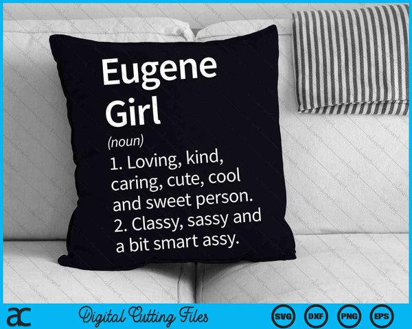 Eugene Girl OF Oregon Home Roots SVG PNG Snijden afdrukbare bestanden