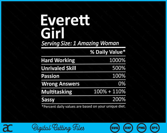 Everett Girl WA Washington State Funny City Home Roots SVG PNG Digital Cutting Files