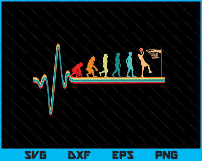 Evolution Basketball Player Heartbeat Hoops SVG PNG Digital Cutting Files