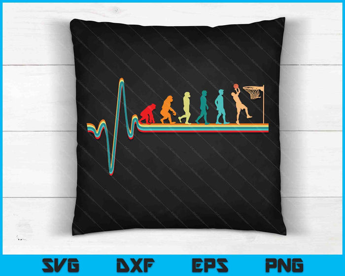 Evolution Basketball Player Heartbeat Hoops SVG PNG Digital Cutting Files