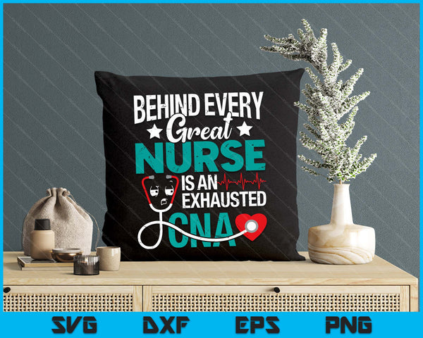 Exhausted CNA Nurse Certified Nursing Assistant Healthcare SVG PNG Digital Printable Files