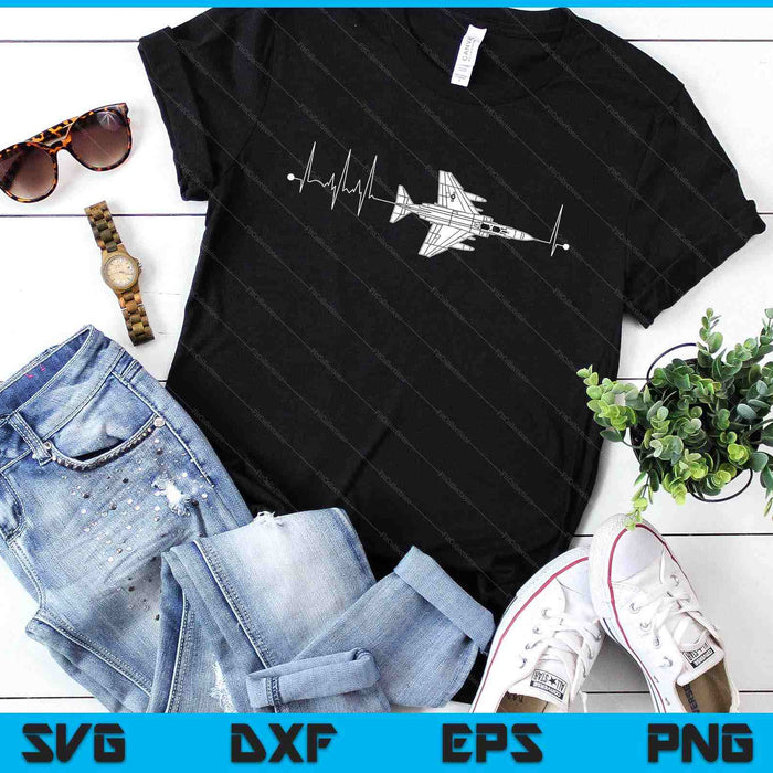 F-4 Phantom Schematic Airplane Pulse Ekg Pilot F4 Heartbeat SVG PNG Digital Printable Files