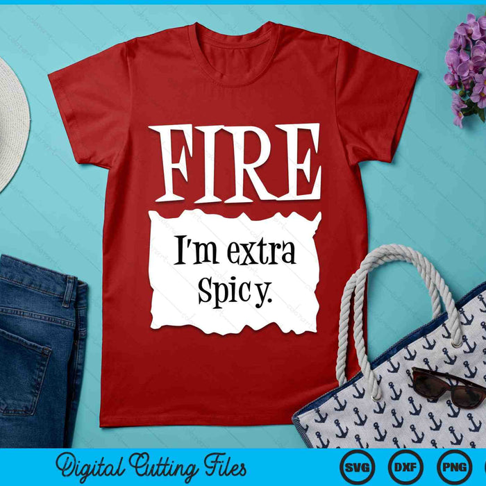 FIRE I'm Extra Spicy Hot Packet Halloween Taco Costume SVG PNG Digital Cutting Files