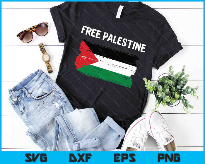 Free Palestine Distressed Palestinian Flag SVG PNG Digital Cutting Files