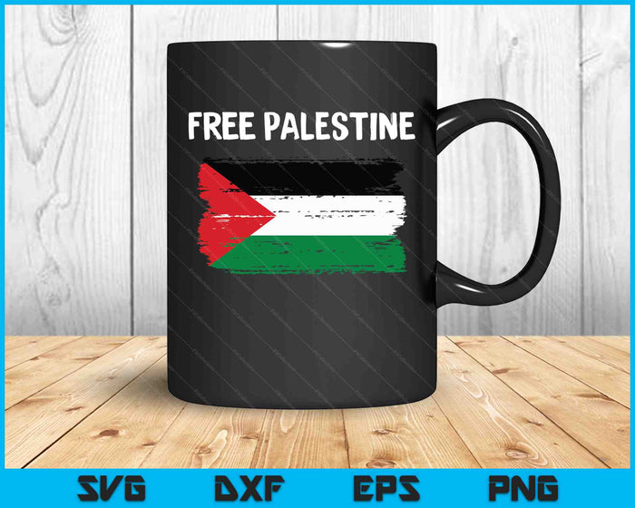 Free Palestine Distressed Palestinian Flag SVG PNG Digital Cutting Files