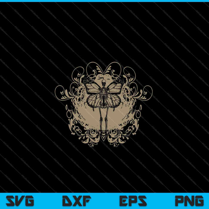 Fairy Grunge Fairycore Aesthetic Skeleton Butterfly SVG PNG Cutting Printable Files