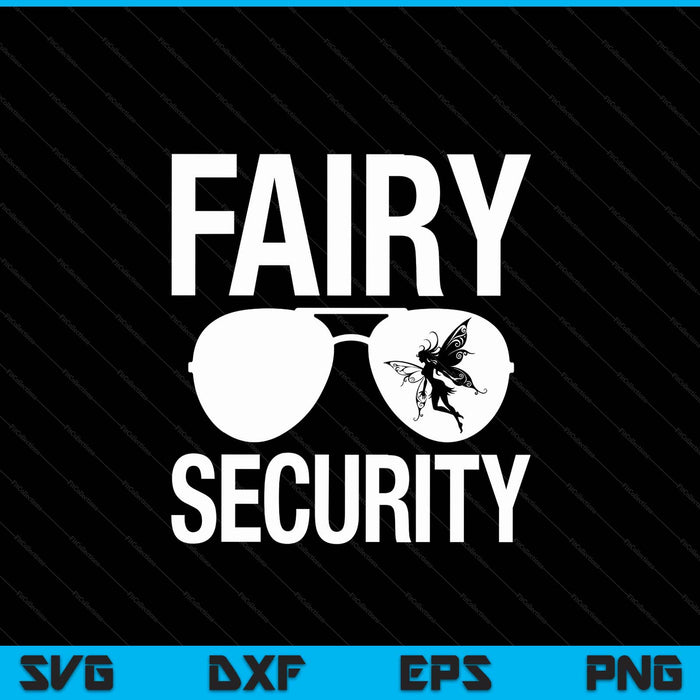 Fairy security with aviator sunglasses and a tiny fairy, family Halloween costume SVG