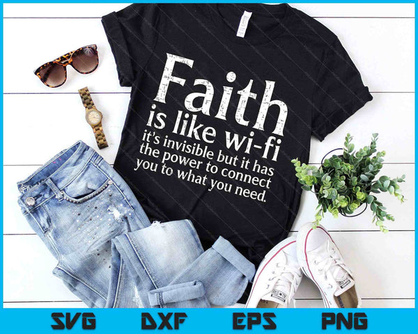 La fe es como Wifi Dios Jesús Religioso Cristiano SVG PNG Archivos de corte digital