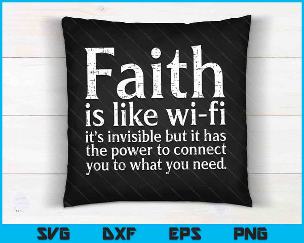La fe es como Wifi Dios Jesús Religioso Cristiano SVG PNG Archivos de corte digital