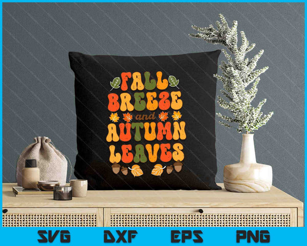 Fall Breeze Autumn Leaves Happy Thanksgiving SVG PNG Digital Printable Files