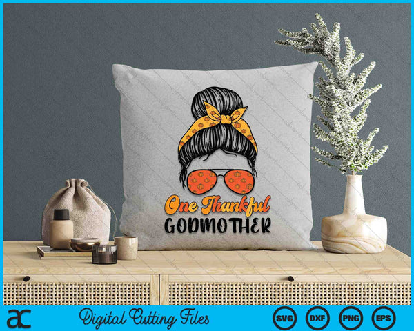 Fall Bun One Thankful Godmother Thanksgiving Nursing RN SVG PNG Digital Printable Files