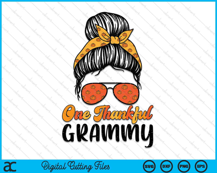 Fall Bun One Thankful Grammy Thanksgiving Nursing RN SVG PNG Digital Printable Files