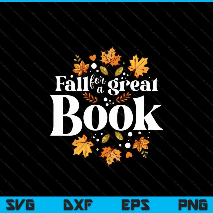 Fall for a great book reading librarian autumn teacher SVG cut file