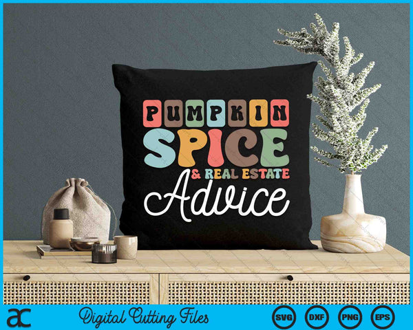 Fall Halloween Pumpkin Spice en onroerend goed advies SVG PNG digitale snijbestanden