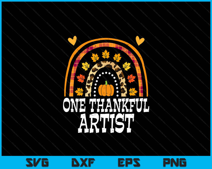 Fall Rainbow One Thankful Artist Thanksgiving Fall SVG PNG Digital Printable Files