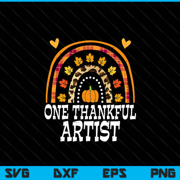Fall Rainbow One Thankful Artist Thanksgiving Fall SVG PNG Digital Printable Files