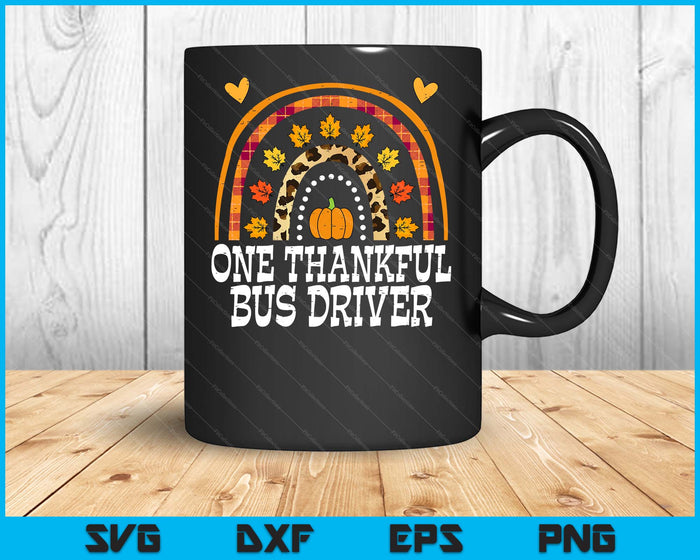 Fall Rainbow One Thankful Bus Driver Thanksgiving Fall SVG PNG Digital Printable Files