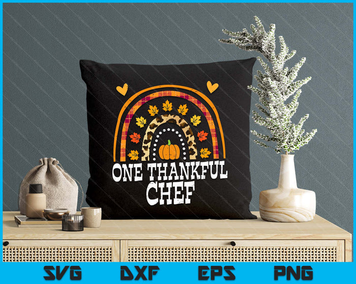 Fall Rainbow One Thankful Chef Thanksgiving Fall SVG PNG Digital Printable Files