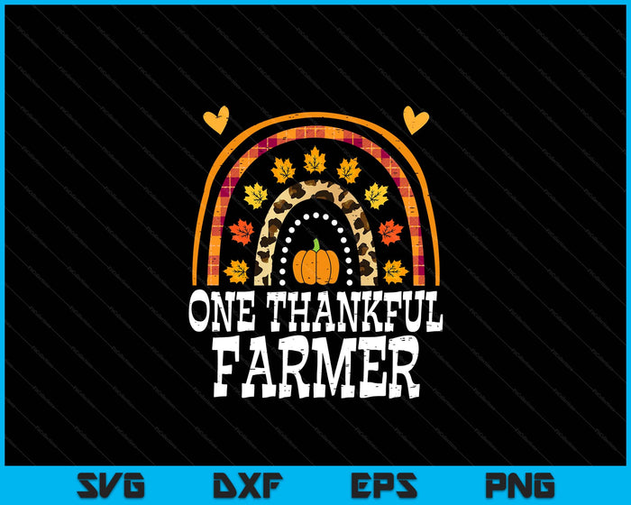 Fall Rainbow One Thankful Farmer Thanksgiving Fall SVG PNG Digital Printable Files