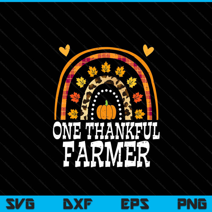 Fall Rainbow One Thankful Farmer Thanksgiving Fall SVG PNG Digital Printable Files