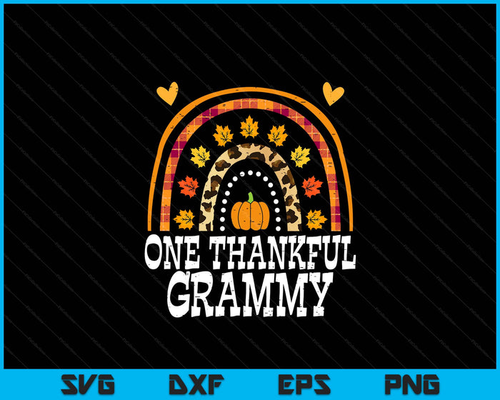 Fall Rainbow One Thankful Grammy Thanksgiving Fall SVG PNG Digital Printable Files